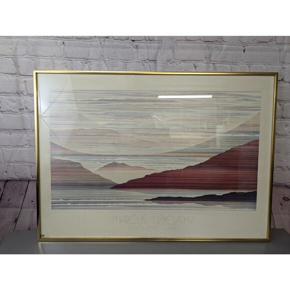 Framed Marcus Uzilevsky Editions Limited Galleries "Gateway" Linearism Poster - Picture 1 of 6